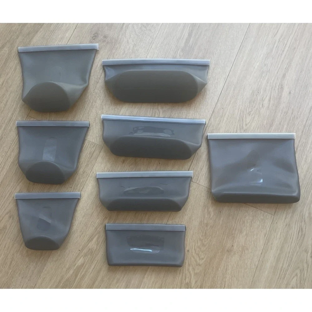 Reusable Silicone Food Storage Bag Pack of 8 Preservation Bag Airtight Seal Food
